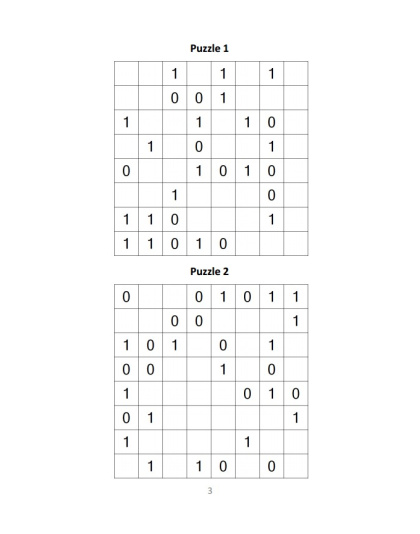 Binary Puzzles - easy, vol.2