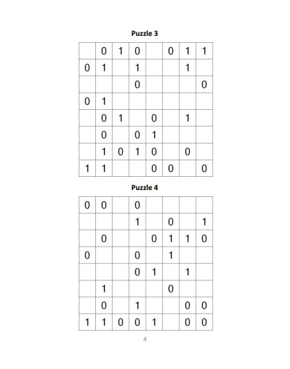 Binary Puzzles - easy, vol.2