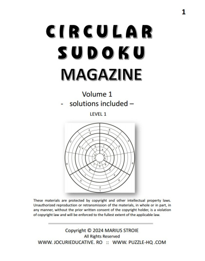 Circular Sudoku Magazine, no. 1