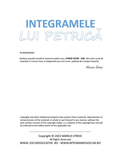 Integramele lui Petrică nr. 1