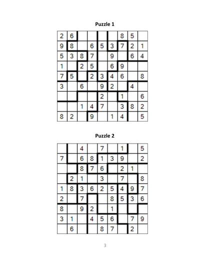 Jigsaw Sudoku easy - no.3