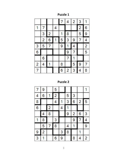 Jigsaw Sudoku easy - no.6