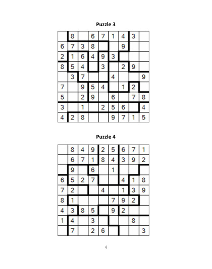 Jigsaw Sudoku easy - no.4
