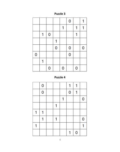 Binary Puzzles medium - vol.2