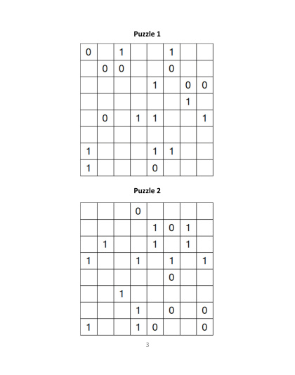 Binary Puzzles medium - vol.5