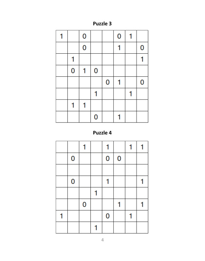 Binary Puzzles medium - vol.5