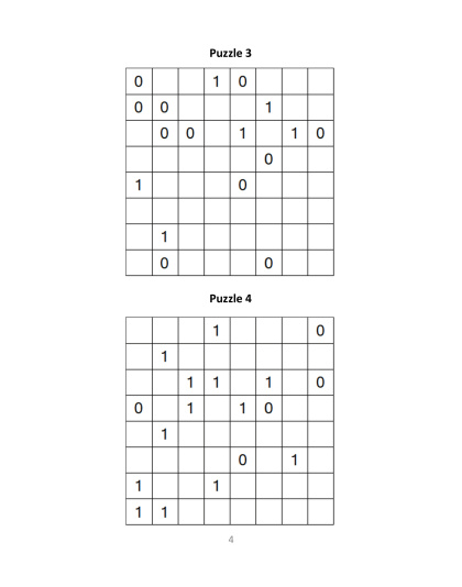 Binary Puzzles medium - vol.10