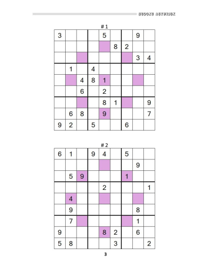 Sudoku Asterisk hard - vol.3