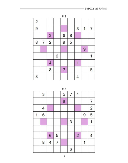 Sudoku Asterisk hard - vol.6