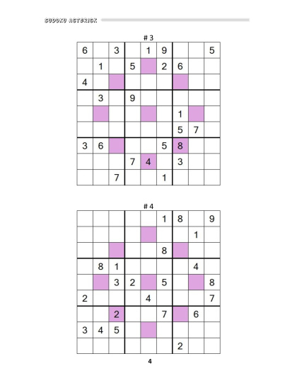 Sudoku Asterisk hard - vol.4