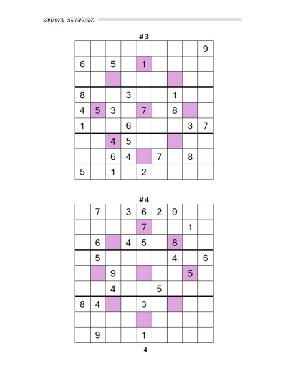 Sudoku Asterisk hard - vol.6