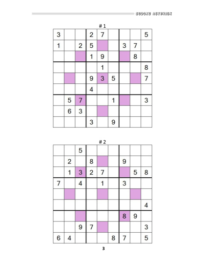 Sudoku Asterisk hard - vol.7