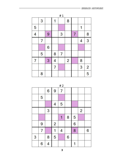 Sudoku Asterisk hard - vol.8