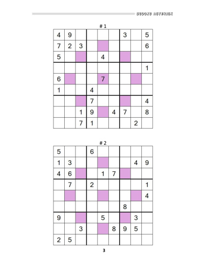 Sudoku Asterisk hard - vol.9