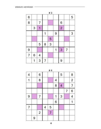 Sudoku Asterisk hard - vol.9