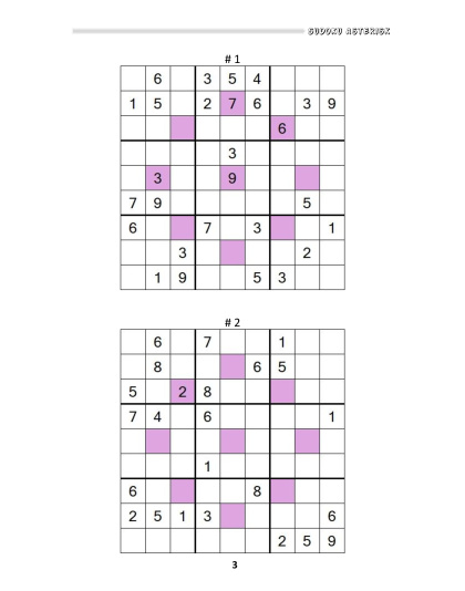 Sudoku Asterisk hard - vol.12
