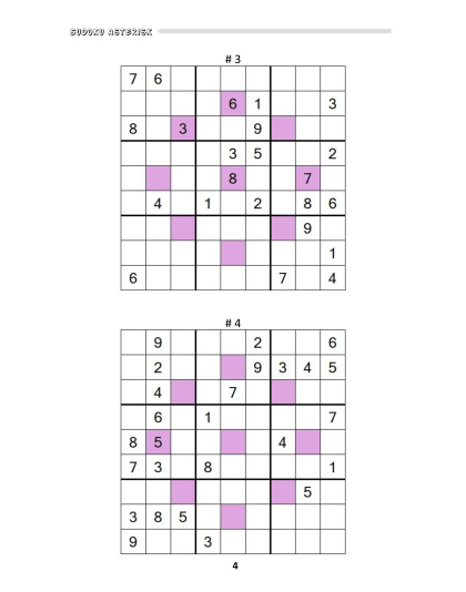 Sudoku Asterisk hard - vol.10