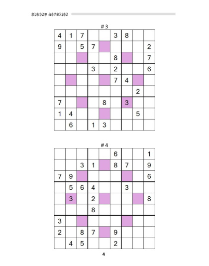 Sudoku Asterisk hard - vol.12