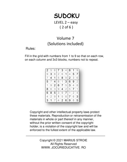 Classic Sudoku Easy vol. 7