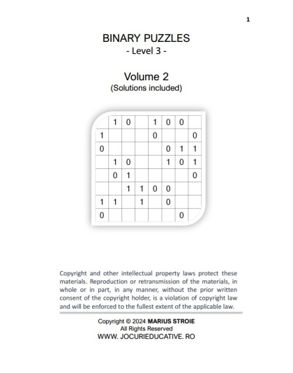 Binary Puzzles Hard vol. 2