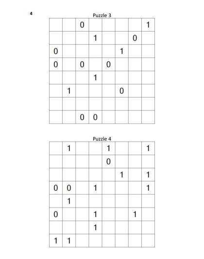 Binary Puzzles Hard vol. 1