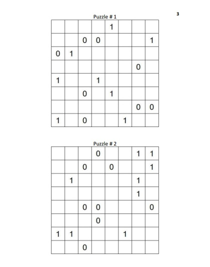 Binary Puzzles Hard vol. 7