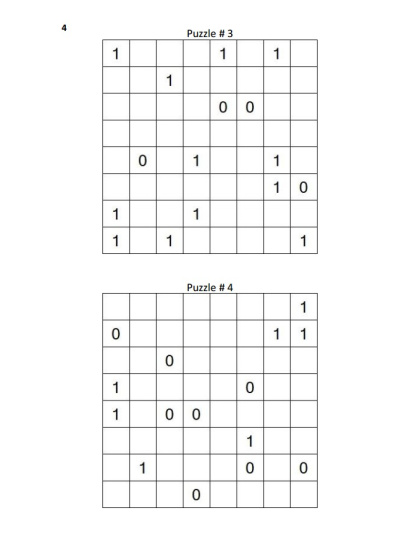 Binary Puzzles Hard vol. 7