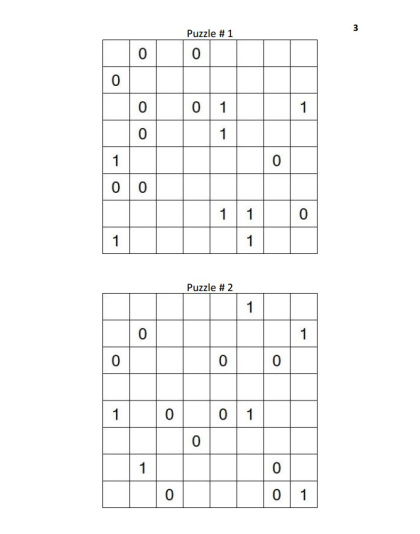 Binary Puzzles Hard vol. 10